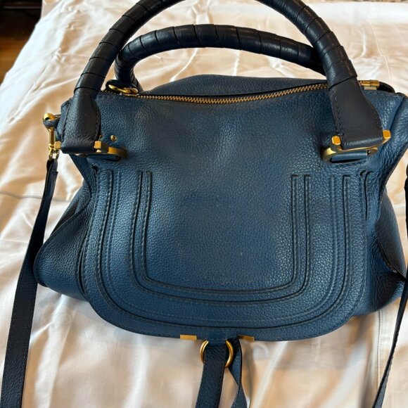 Vintage Chloe "Marcie" Bag in Cobalt Blue Leather - Picture 2 of 9